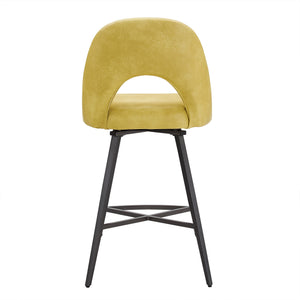 Kryston Retro Swivel Counterstools Set of Two with Cutout Back and Foam Cushion Seat