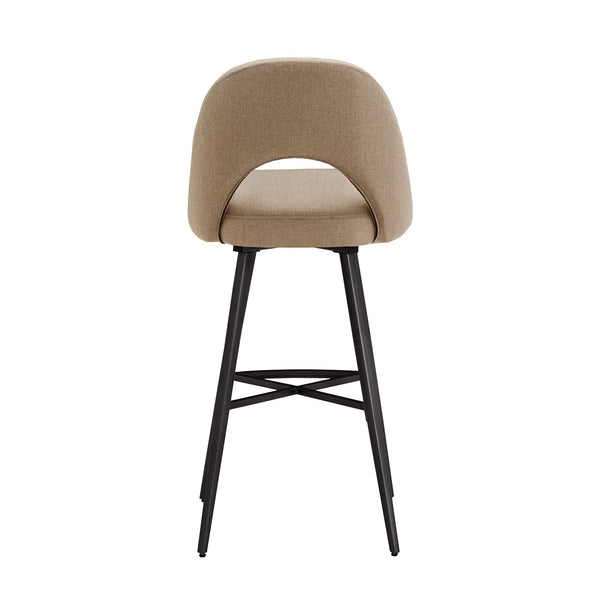 Krista Upholstered Fabric Swivel Stool with Retro Iron Legs for Kitchen or Bar