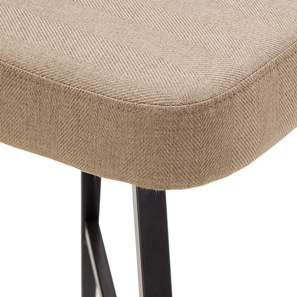 Krista Upholstered Fabric Swivel Stool with Retro Iron Legs for Kitchen or Bar