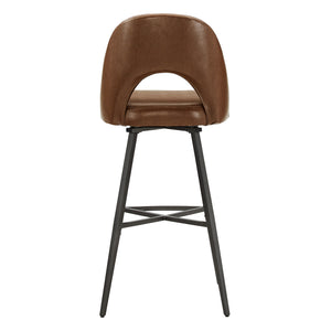 Kryston Swivel Barstools Set of 2 Upholstered Mid-century Iron Legs Kitchen Seating