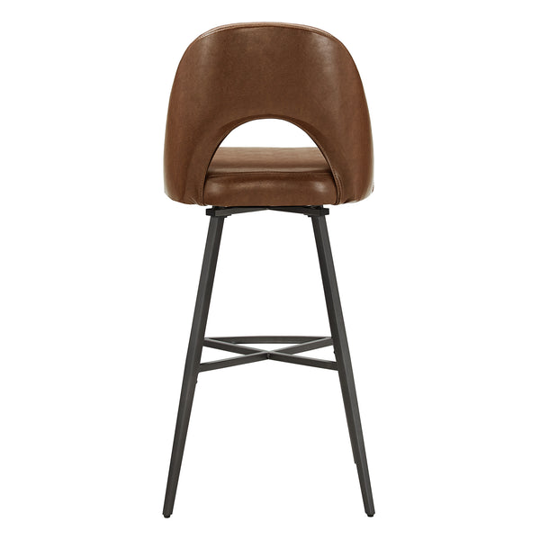 Kryston Swivel Barstools Set of 2 Upholstered Mid-century Iron Legs Kitchen Seating