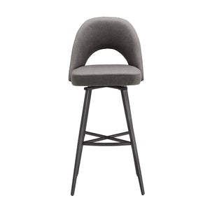 Homelegance Krista Upholstered Fabric Swivel Stool with Retro Iron Legs for Kitchen or Bar Grey / Grey 634SW-29DGF