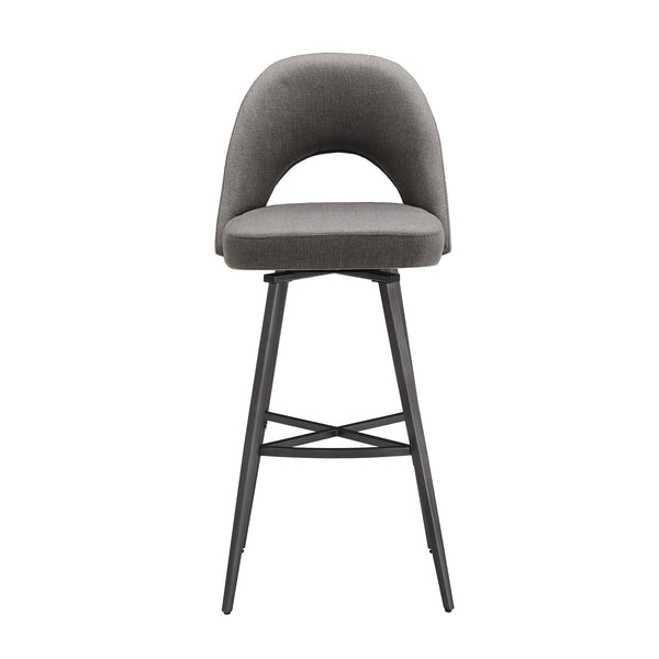 Homelegance Krista Upholstered Fabric Swivel Stool with Retro Iron Legs for Kitchen or Bar Grey / Grey 634SW-29DGF