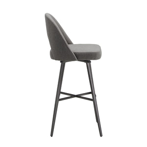 Krista Upholstered Fabric Swivel Stool with Retro Iron Legs for Kitchen or Bar