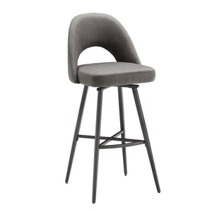 Krista Upholstered Fabric Swivel Stool with Retro Iron Legs for Kitchen or Bar