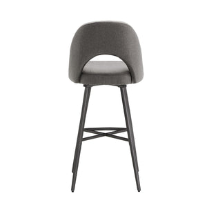 Krista Upholstered Fabric Swivel Stool with Retro Iron Legs for Kitchen or Bar