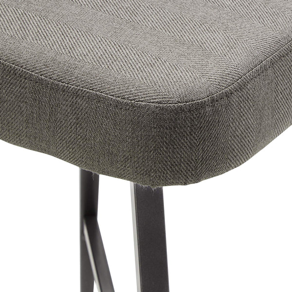 Krista Upholstered Fabric Swivel Stool with Retro Iron Legs for Kitchen or Bar