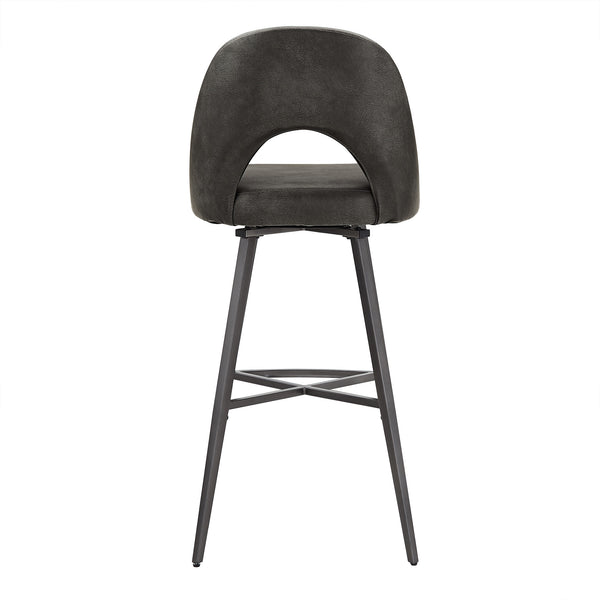 Kryston Swivel Barstools Set of 2 Upholstered Mid-century Iron Legs Kitchen Seating