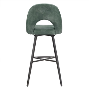 Kryston Swivel Barstools Set of 2 Upholstered Mid-century Iron Legs Kitchen Seating