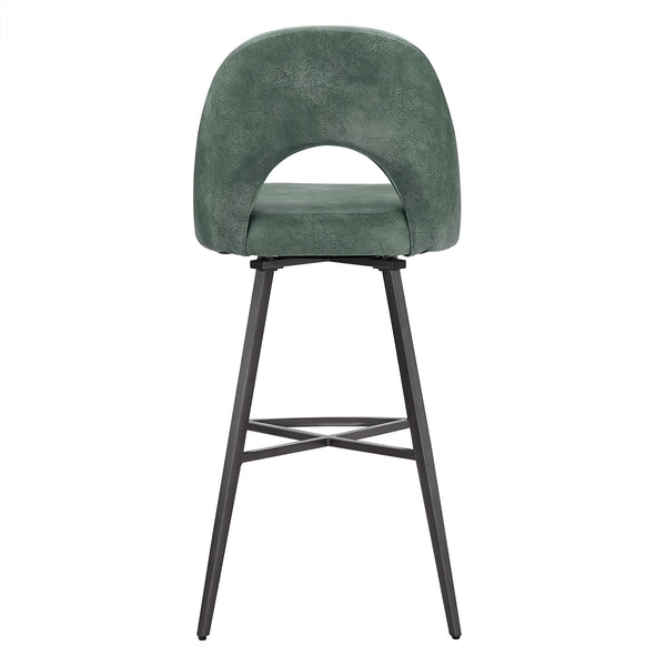 Kryston Swivel Barstools Set of 2 Upholstered Mid-century Iron Legs Kitchen Seating