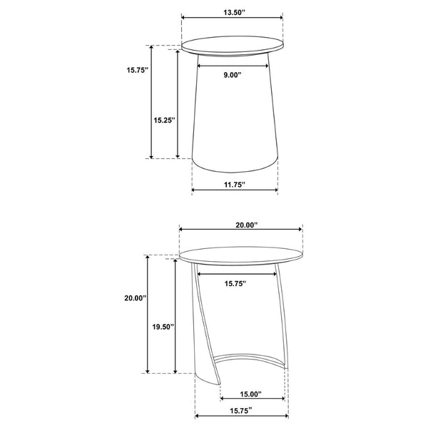 English Elm Lionett Solid Mango Wood Round Nesting Tables Organic Grain Living Room Accent Set B062P451990