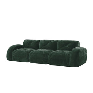 English Elm 110''boneless Velvet Sectional Sofa Modular Cloud Seating with Tufted Cushions for Living Rooms Green W714S01613