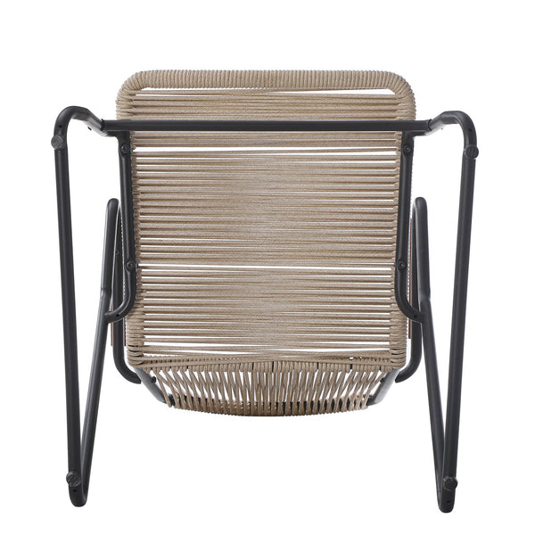 English Elm Christopher Knight Home® - MOONSTONE Light Brown Woven Rope Club Chairs Set of 2 – Powder-Coated Iron Frame, Modern Outdoor Seating N775P251643B