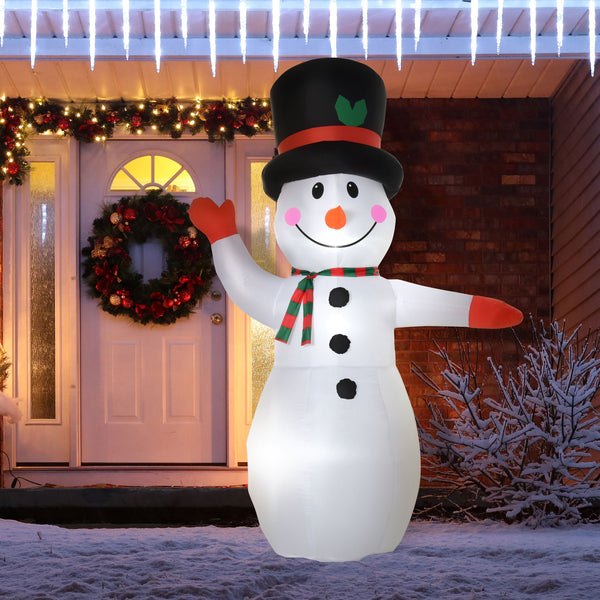 English Elm Homcom 8’ Inflatable Snowman With Led Lights – Easy Setup Outdoor Holiday Decor For Festive Yards W2225P249940