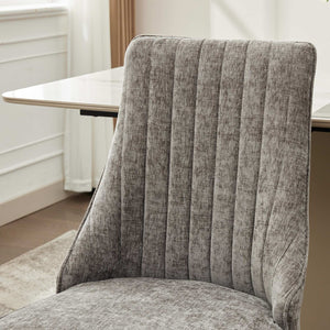 English Elm Rayon Upholstered Chenille Dining Chairs Set Of 2 With Silver Stainless Steel Legs For Elegant Comfort W1143P293316-GIGA