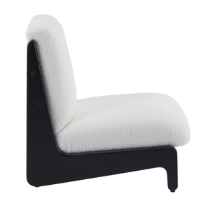 English Elm Scott Living Moda Set of 2 Accent Chairs White Cushion Matte Black Wood Frame N767P356660B