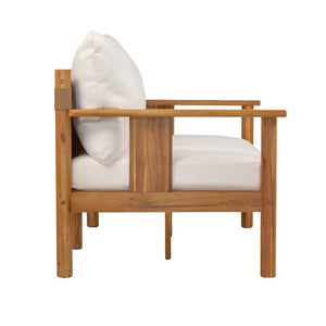 English Elm Patio Loveseat and Coffee Table Set Acacia Wood Textilene Mesh Outdoor Bistro N776P369381W