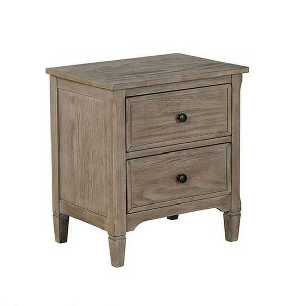 English Elm Transitional Twin Bed Set with Trundle and Nightstands Wire-brushed Wood Grain Finish B2741S00852