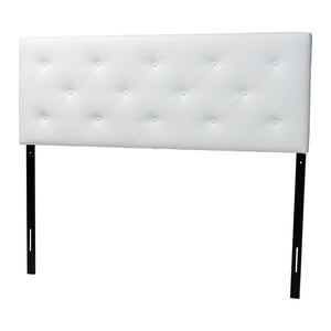 Baxton Studio Baxton Studio Modern White Faux Leather Upholstered Headboard with Button-Tufted Design for Style King BBT6431-White-King HB