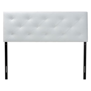 Baxton Studio Baxton Studio Modern White Faux Leather Upholstered Headboard with Button-Tufted Design for Style King BBT6431-White-King HB