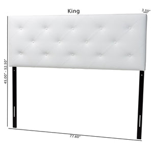 Baxton Studio Baxton Studio Modern White Faux Leather Upholstered Headboard with Button-Tufted Design for Style King BBT6431-White-King HB