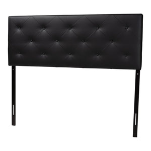 Baxton Studio Baxton Studio Modern Faux Leather Upholstered Headboard with Button-Tufting for Stylish Bedrooms King Black BBT6431-Black-King HB