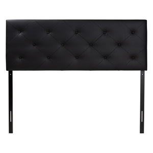 Baxton Studio Baxton Studio Modern Faux Leather Upholstered Headboard with Button-Tufting for Stylish Bedrooms King Black BBT6431-Black-King HB