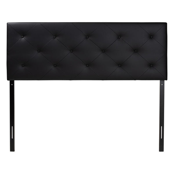 Baxton Studio Baxton Studio Modern Faux Leather Upholstered Headboard with Button-Tufting for Stylish Bedrooms King Black BBT6431-Black-King HB