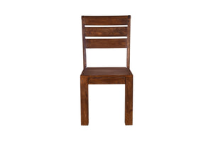HomeRoots Seven-Piece Brown Solid Wood Dining Set with Six Elegant Ladder-Back Chairs for Timeless Style 635146