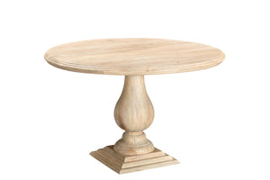 HomeRoots Five Piece Beige Round Solid Wood Dining Set with Ladder-Back Chairs for Elegant Entertaining 635150