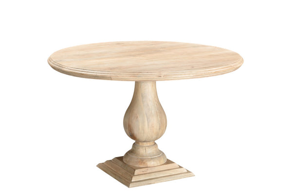 HomeRoots Five Piece Beige Round Solid Wood Dining Set with Ladder-Back Chairs for Elegant Entertaining 635150
