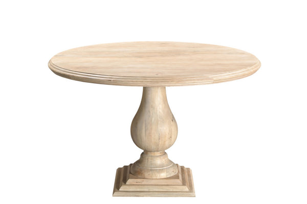 HomeRoots Five Piece Beige Round Solid Wood Dining Set with Ladder-Back Chairs for Elegant Entertaining 635150