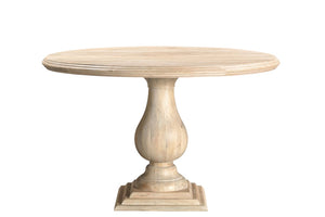 HomeRoots Five Piece Beige Round Solid Wood Dining Set with Ladder-Back Chairs for Elegant Entertaining 635150