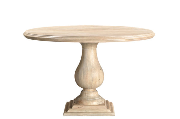 HomeRoots Five Piece Beige Round Solid Wood Dining Set with Ladder-Back Chairs for Elegant Entertaining 635150