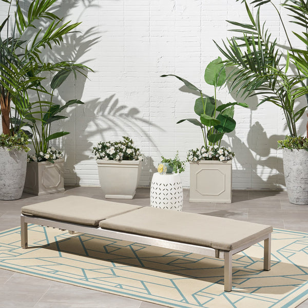 English Elm Christopher Knight Home® - CAPE Khaki Lounge Cushion Set — Water-Resistant Fabric, Removable Zipper Covers, Ties, 77.5"x25.2" 57592.00CUSH