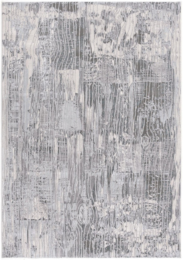 HomeRoots 9' Gray and Blue Abstract Area Rug - Plush, Durable, Stain-Resistant Design Perfect for Modern Homes! 635254