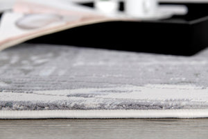 HomeRoots 9' Gray and Blue Abstract Area Rug - Plush, Durable, Stain-Resistant Design Perfect for Modern Homes! 635254