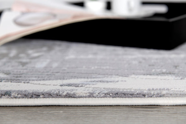 HomeRoots 9' Gray and Blue Abstract Area Rug - Plush, Durable, Stain-Resistant Design Perfect for Modern Homes! 635254