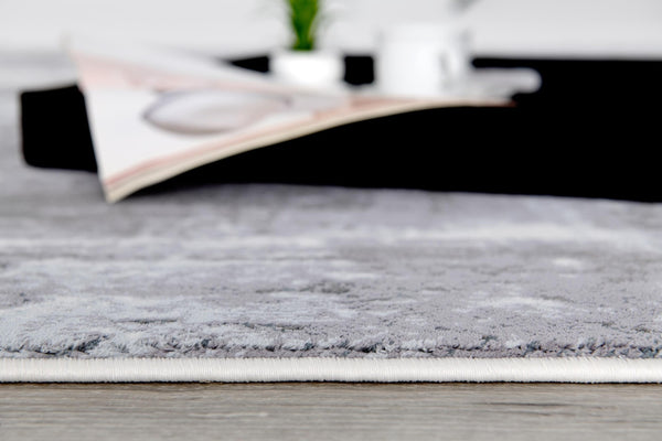 HomeRoots 9' Gray and Blue Abstract Area Rug – Plush, Modern Design for Cozy Living Spaces, Pet-Friendly & Durable 635255