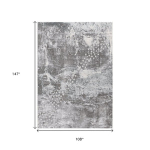 HomeRoots 9' Gray and Blue Abstract Area Rug – Plush, Modern Design for Cozy Living Spaces, Pet-Friendly & Durable 635255