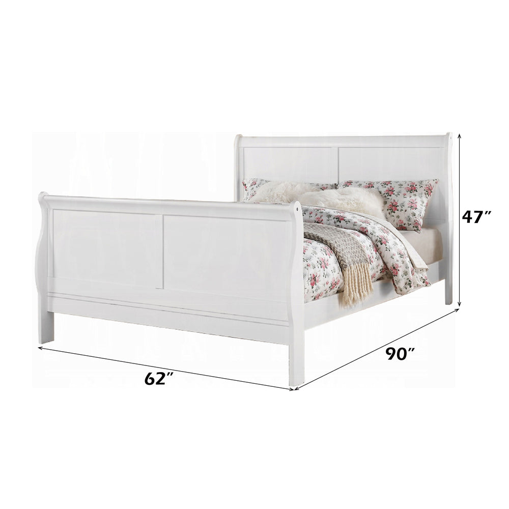 English Elm Louis Philippe Iii Elegant White Sleigh Queen Bed – Timeless Design, Durable Comfort & Easy Assembly B2726S00542