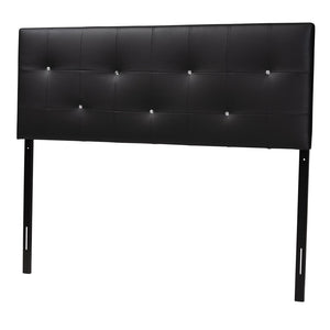 Baxton Studio Baxton Studio Dalini Modern Tufted Faux Leather Headboard with Crystal Accents for Elegant Style King Black BBT6432-Black-King HB