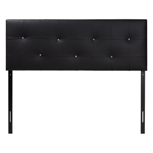 Baxton Studio Baxton Studio Dalini Modern Tufted Faux Leather Headboard with Crystal Accents for Elegant Style King Black BBT6432-Black-King HB