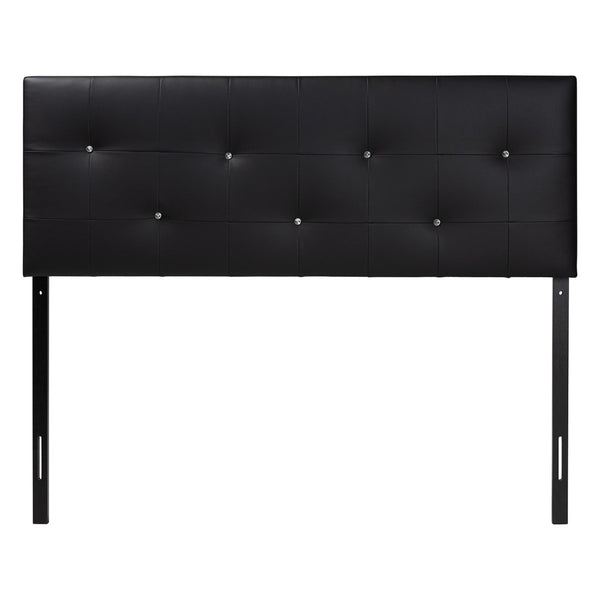 Baxton Studio Baxton Studio Dalini Modern Tufted Faux Leather Headboard with Crystal Accents for Elegant Style King Black BBT6432-Black-King HB