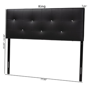 Baxton Studio Baxton Studio Dalini Modern Tufted Faux Leather Headboard with Crystal Accents for Elegant Style King Black BBT6432-Black-King HB