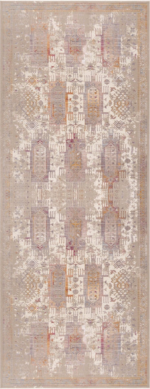 HomeRoots 2' Southwestern Runner Rug in Gray and Beige - Durable, Stain-Resistant Accent for Hallways & More 18' Runner 635341
