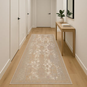 HomeRoots 2' Southwestern Runner Rug in Gray and Beige - Durable, Stain-Resistant Accent for Hallways & More 18' Runner 635341