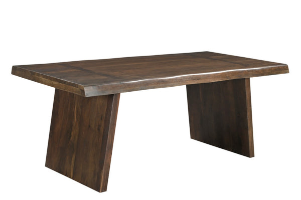 HomeRoots Seven-Piece Solid Wood Dining Set with Classic Ladder-Back Chairs in Warm Brown for Every Occasion 635349
