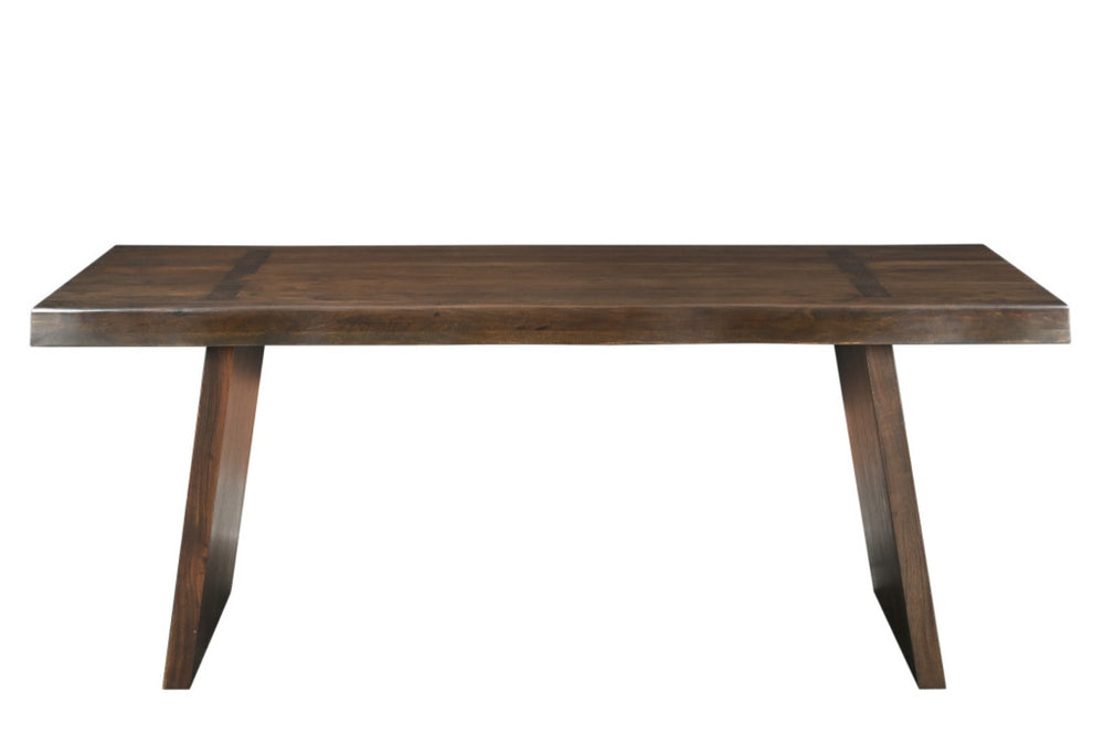 HomeRoots Seven-Piece Solid Wood Dining Set with Classic Ladder-Back Chairs in Warm Brown for Every Occasion 635349