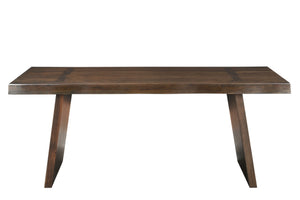 HomeRoots Seven-Piece Solid Wood Dining Set with Classic Ladder-Back Chairs in Warm Brown for Every Occasion 635349